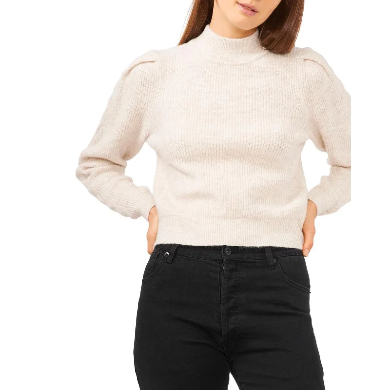 1.State Womens Open Back Knit Mock Turtleneck Sweater