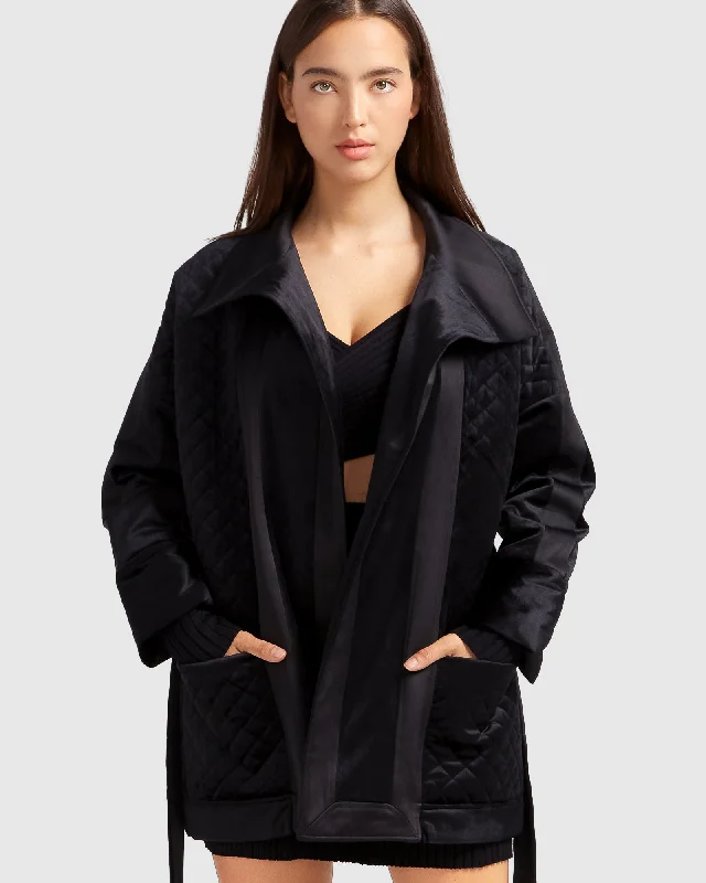 Ace of Spades Velvet Coat - Black