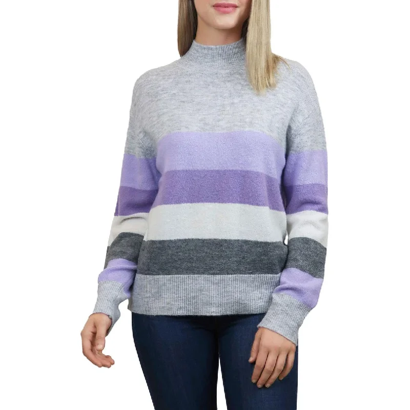 Beach Lunch Lounge Womens Portia Funnel Neck Striped Crewneck Sweater