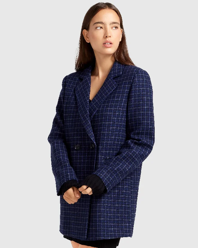 Cambridge Oversized Wool Blazer - Blue