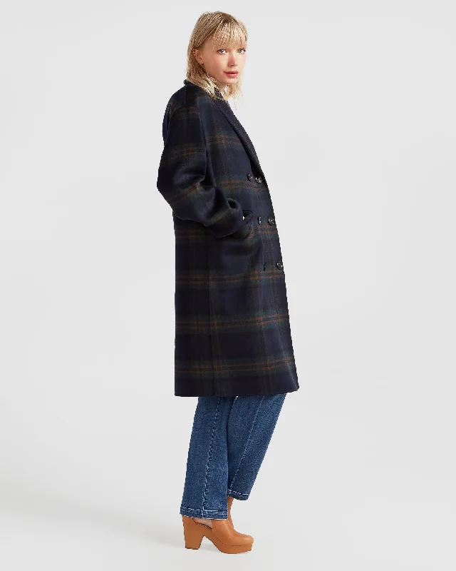 Empire State of Mind Collared Coat - French Navy