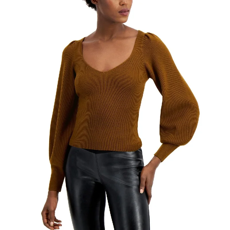 French Connection Womens Joss Knit Ribbed Sweater