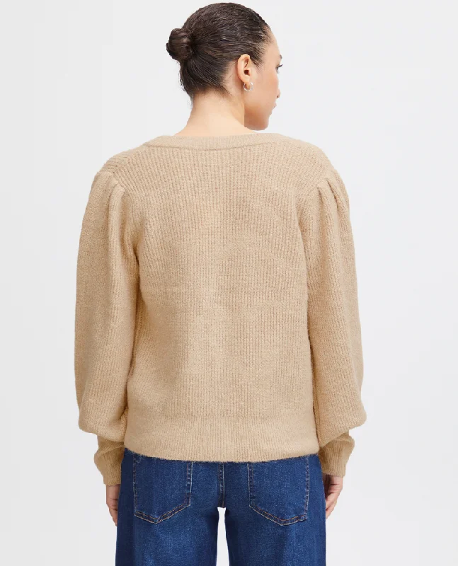 Ichi Dusty Oatmeal Cardigan