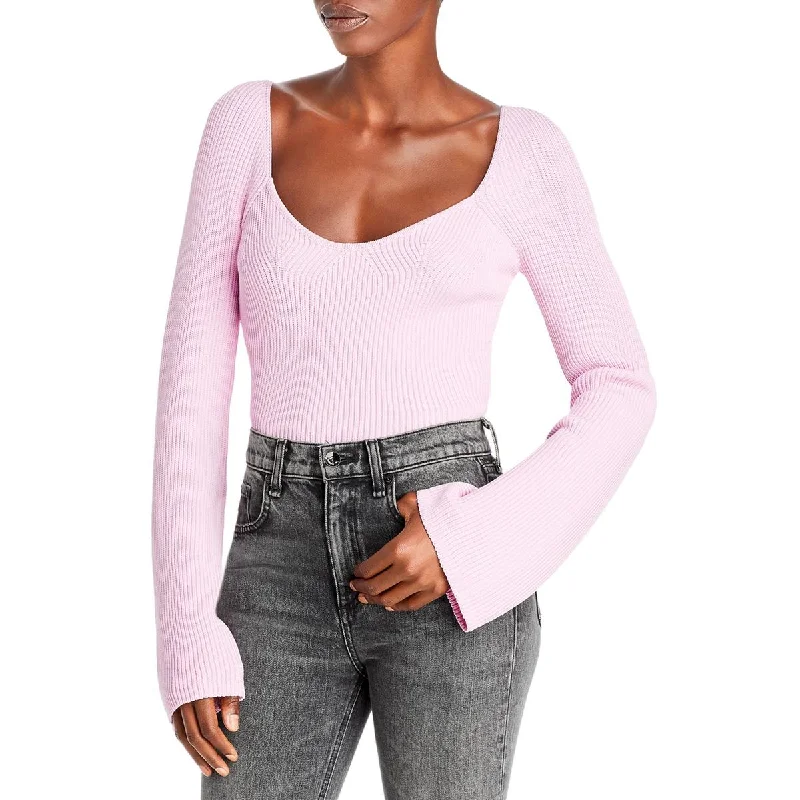 Line & Dot Womens Melissa Square Neck Knit Sweater