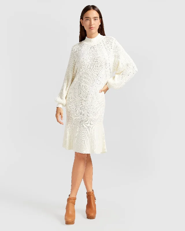 Love Letter Knit Dress - Cream