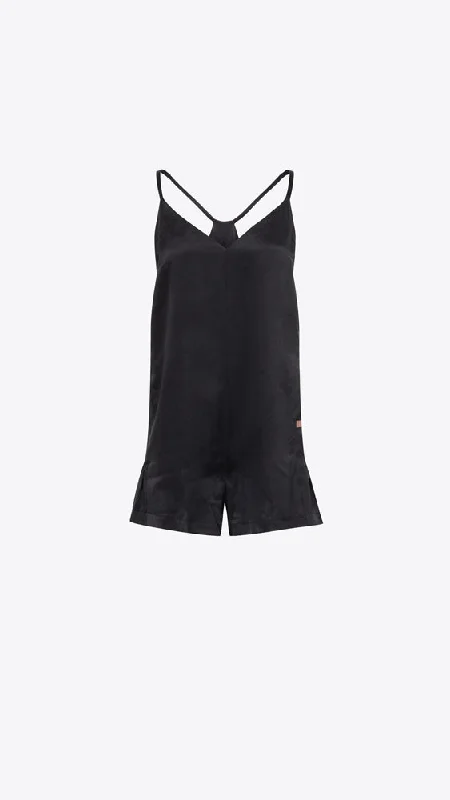 Washable Silk Romper - Immersed Black