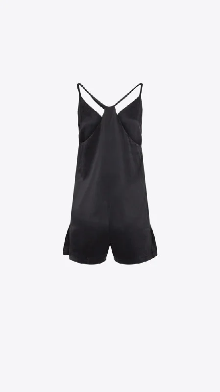 Washable Silk Romper - Immersed Black