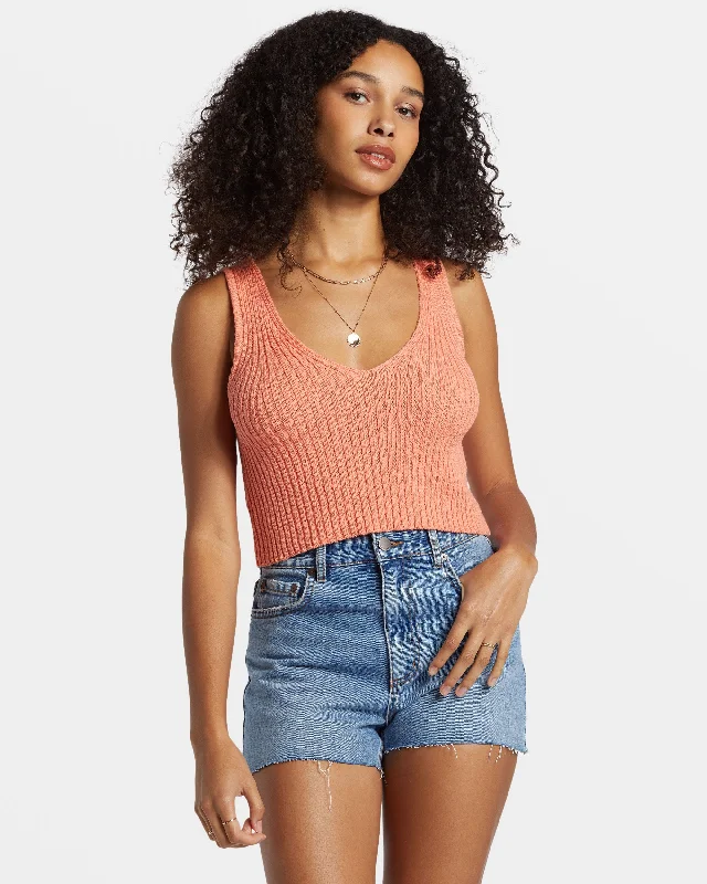 Ryann Sweater Tank - Peach Paradise