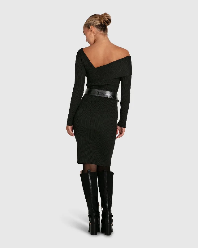 The Way You Move Knit Dress - Black