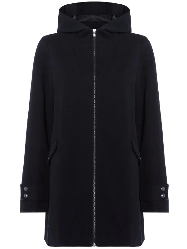 Vegan Wool Hooded Coat