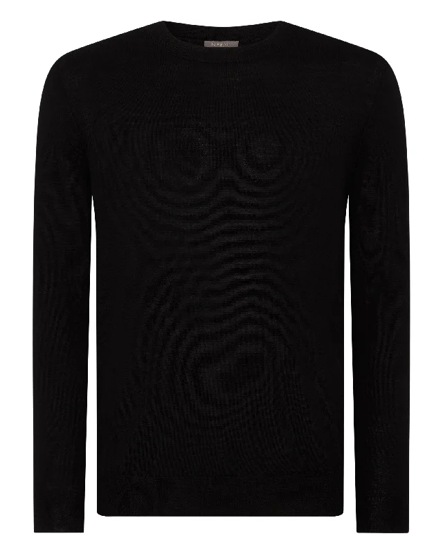 Women's Covent Fine Gauge Cashmere Round Neck Sweater Black