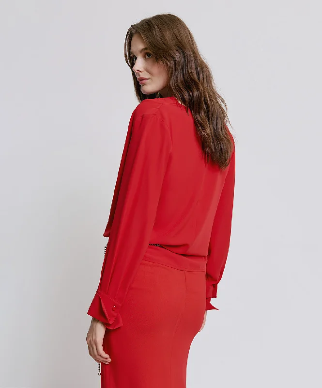 Access Fashion 2191 Red  Wrap blouse wide cuff