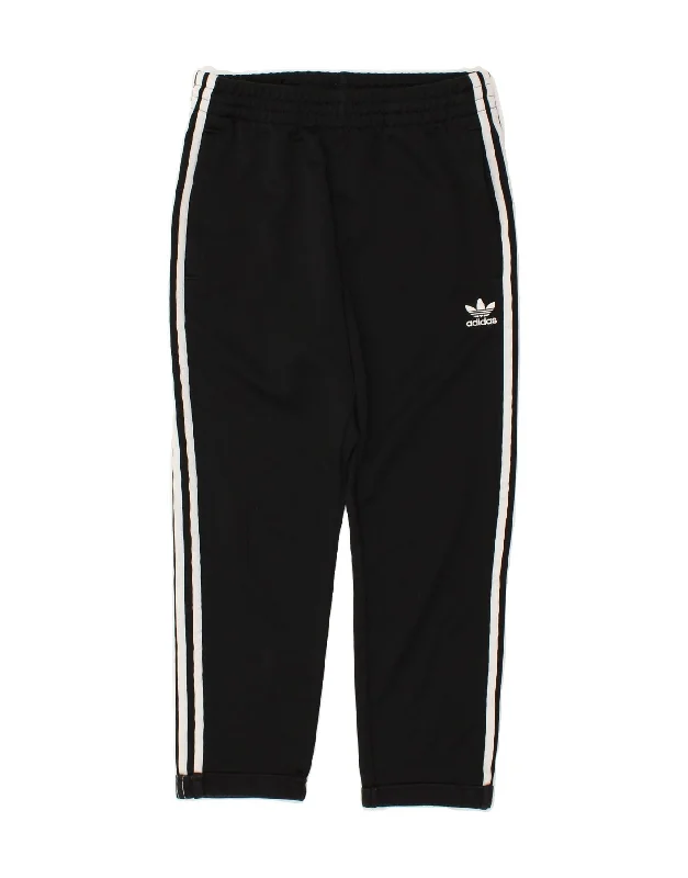 ADIDAS Womens Crop Tracksuit Trousers UK 10 Small Black Polyester