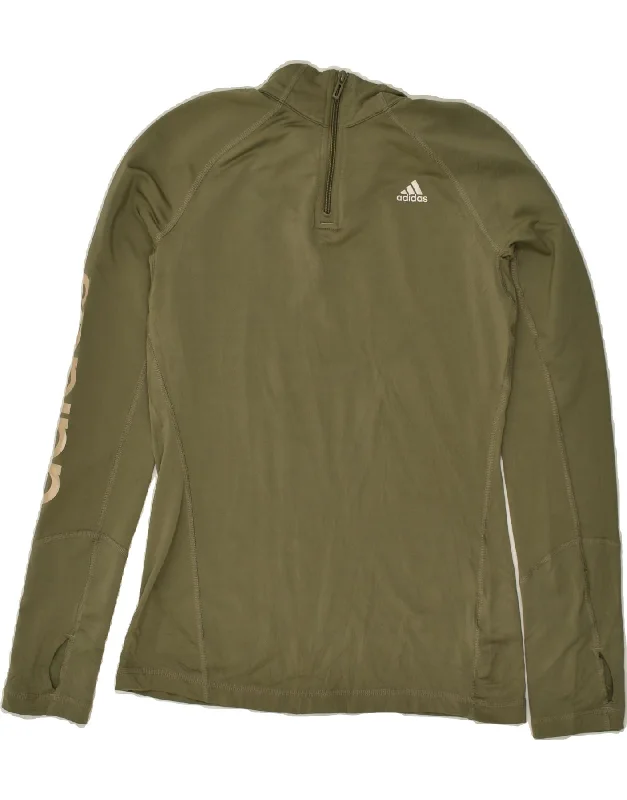 ADIDAS Womens Graphic Pullover Tracksuit Top UK 12/14 Medium Green