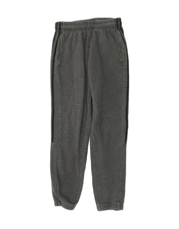 ADIDAS Womens Graphic Tracksuit Trousers Joggers UK 12 Medium Grey Cotton