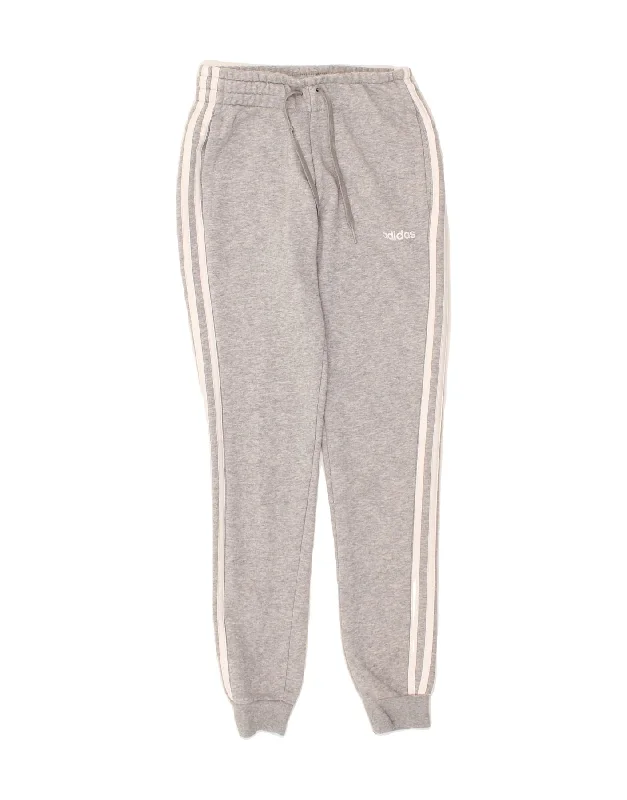 ADIDAS Womens Tracksuit Trousers Joggers UK 0/2 2XS Grey Cotton