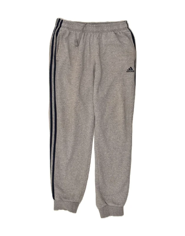 ADIDAS Womens Tracksuit Trousers Joggers UK 14 Medium Grey Cotton