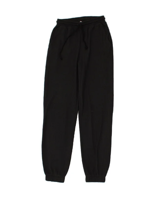 ADIDAS Womens Tracksuit Trousers Joggers UK 6 XS Black Cotton