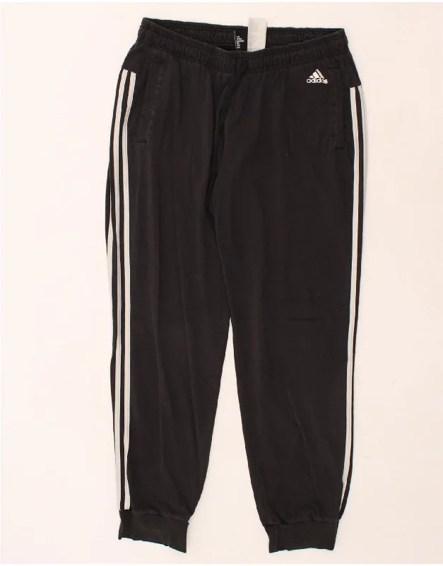 ADIDAS Womens Tracksuit Trousers Joggers XL Black Cotton