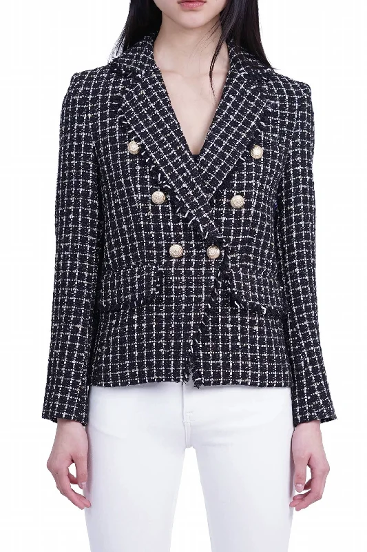 Angie Tweed Blazer In Black