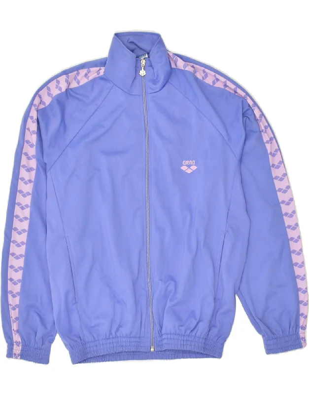 ARENA Womens Tracksuit Top Jacket UK 16 Large Blue Polyester