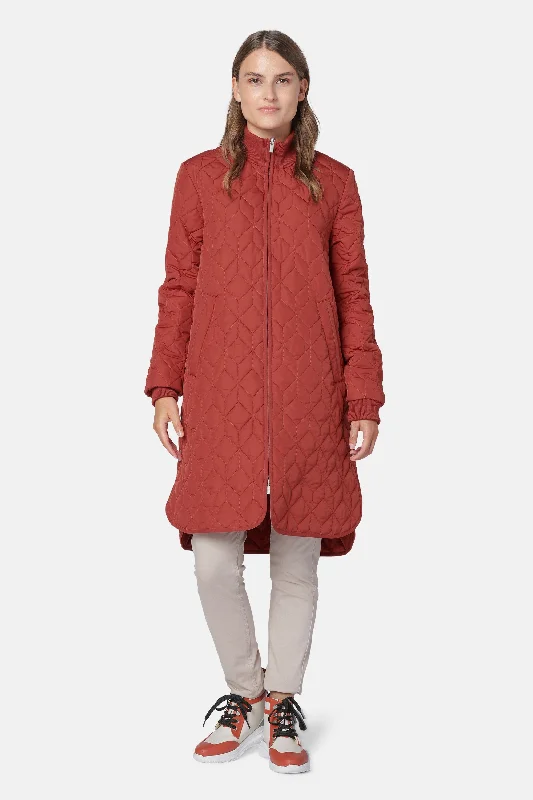 Padded Quilt Coat - Brick Red