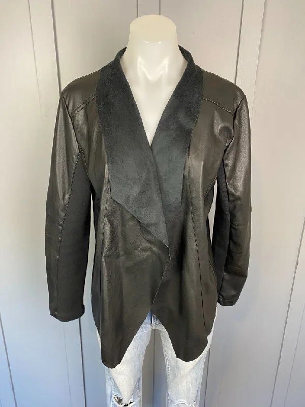 Black Runway NY Faux Leather Jackets, 10