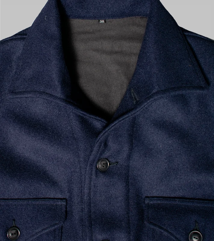 Bryceland's Hunting Jacket Navy Kersey Wool