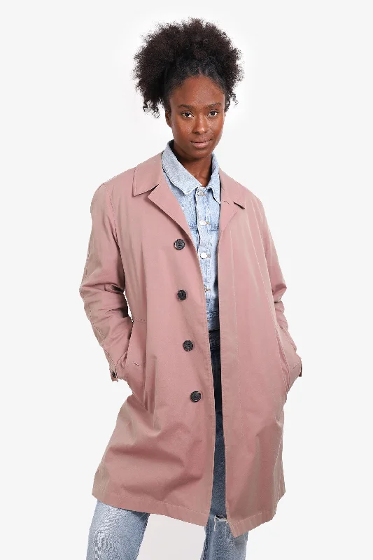 Burberry Pink Button Down Trench Coat