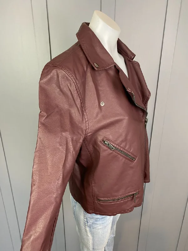 Burgundy Max Biker Jacket, 12