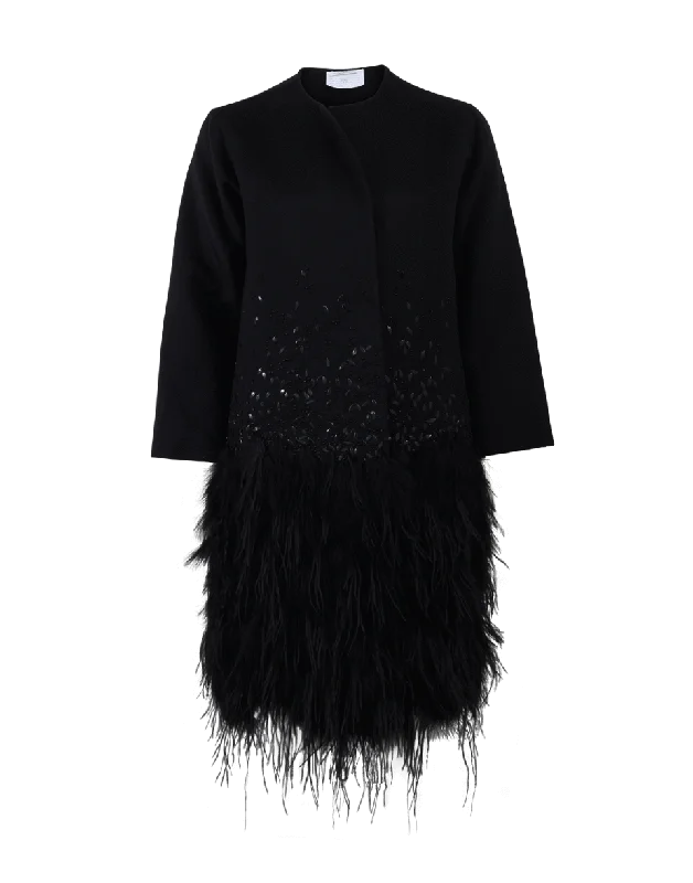 Cashgora Ostrich Feather Coat