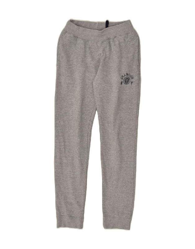 CHAMPION Womens Graphic Tracksuit Trousers Joggers UK 10 Small Grey Cotton