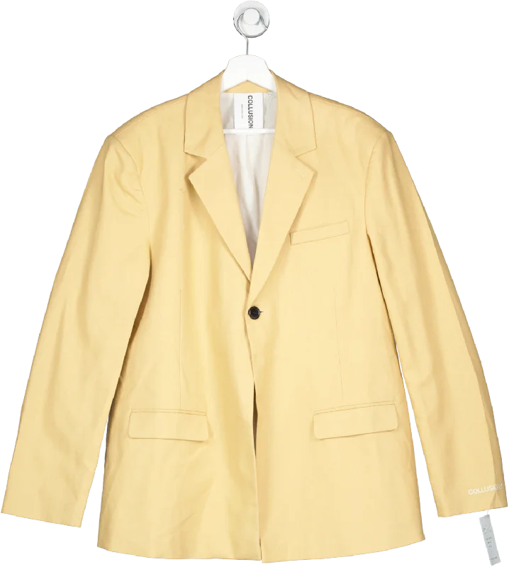 Collusion Beige Single Breasted Blazer UK M