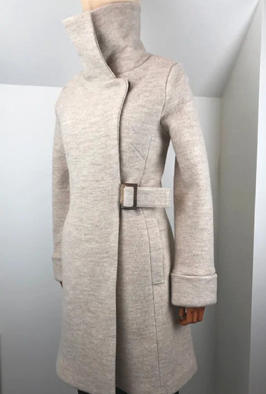 COWL NECK COAT · sandstone