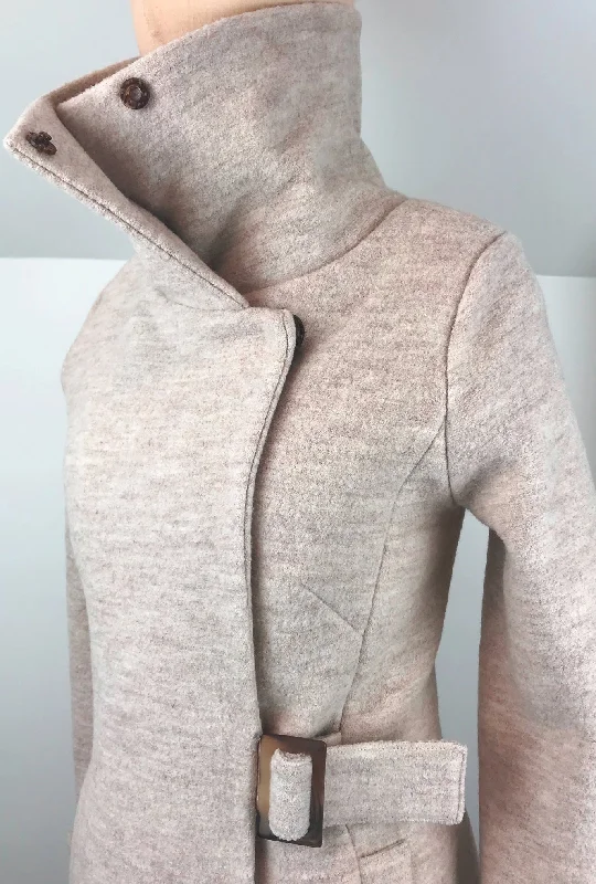 COWL NECK COAT · sandstone