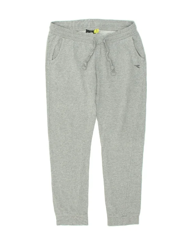 DIADORA Womens Tracksuit Trousers Joggers UK 16 Large Grey Cotton