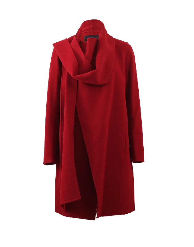 Draped Cashmere Coat