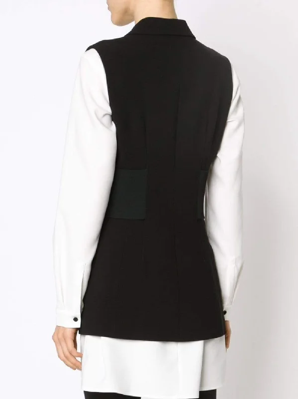 Elasticized Belted Slim Vest