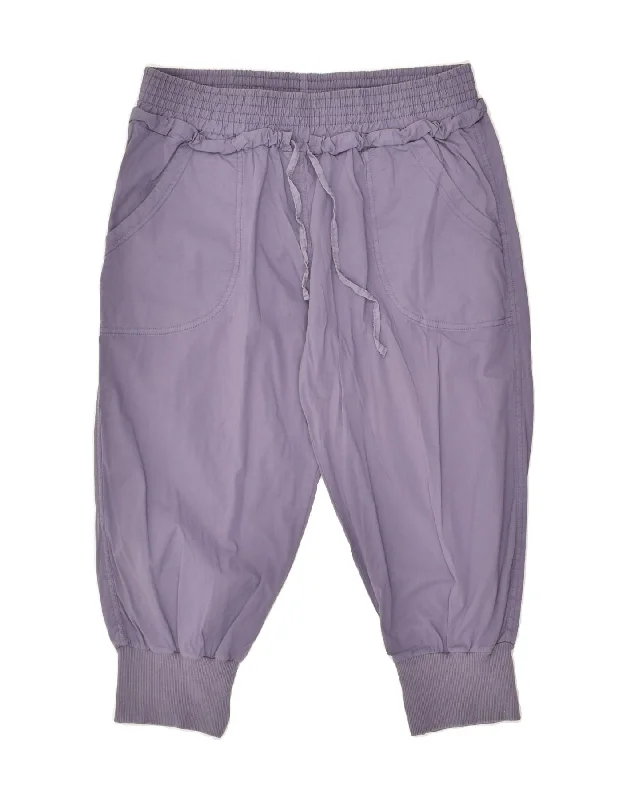 ELLESSE Womens Capri Tracksuit Trousers Joggers UK 12 Medium Purple Cotton