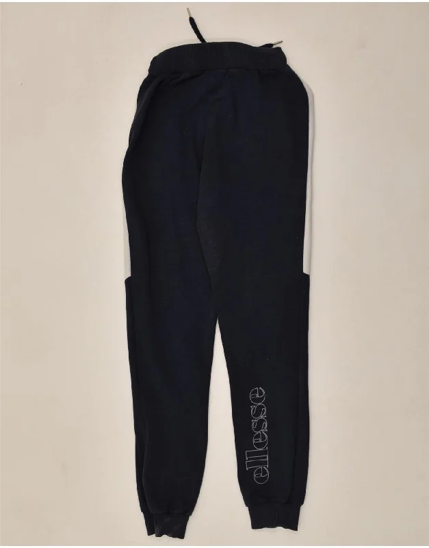 ELLESSE Womens Graphic Tracksuit Trousers Joggers UK 10 Small Navy Blue