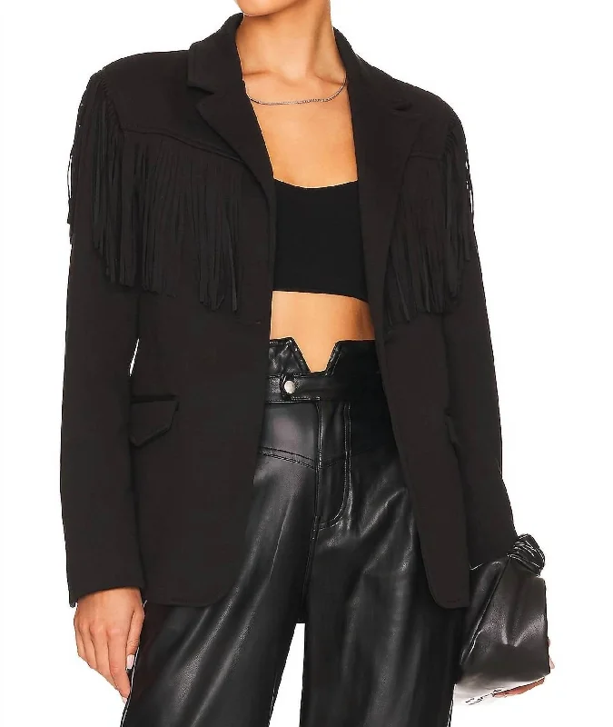 Fringe Shoulder Blazer In Show Stopper