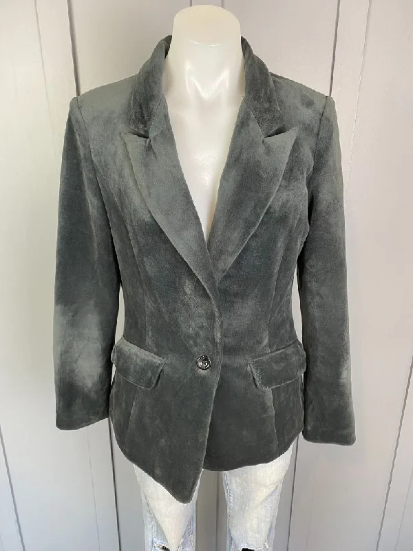 Grey velvet Moss Blazer, 8