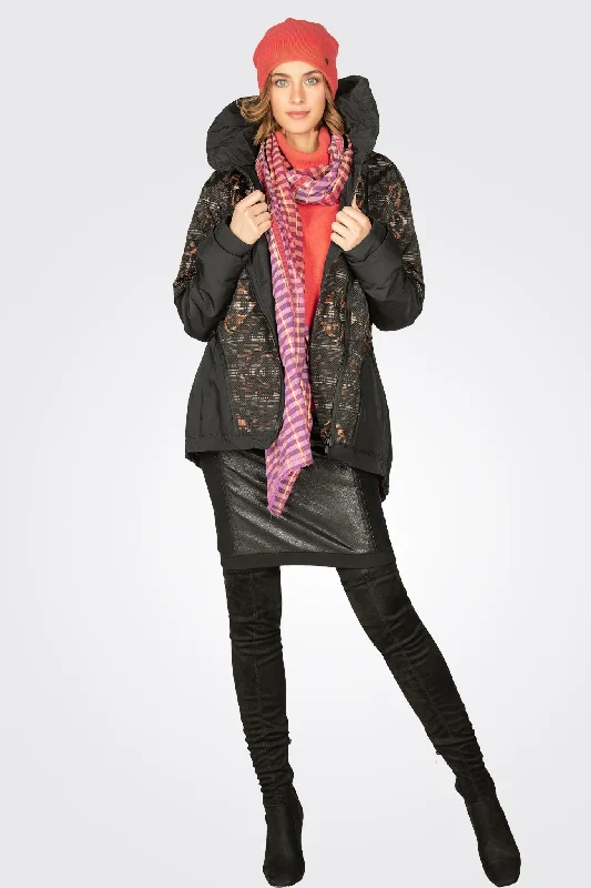 Jacquard Coat - Black Print