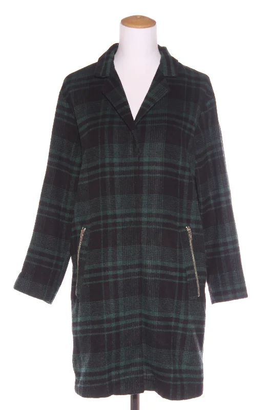 JONTY - Wool blend coat - Green check! 12-14