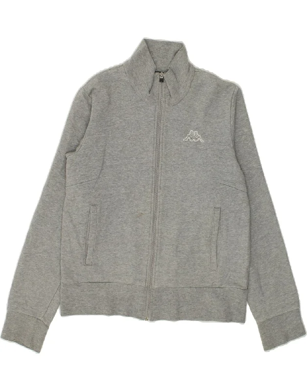 KAPPA Womens Tracksuit Top Jacket Large Grey Cotton