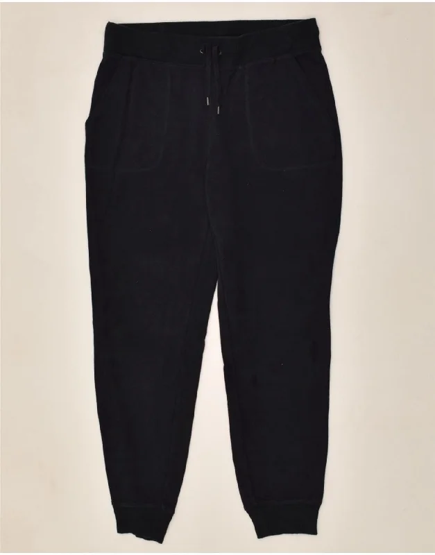 L.L.BEAN Womens Tracksuit Trousers Joggers UK 10 Small Navy Blue Cotton