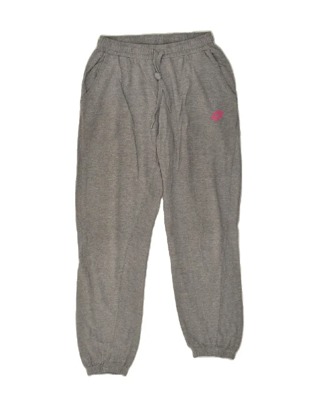 LOTTO Womens Tracksuit Trousers Joggers UK 10 Small Grey Cotton