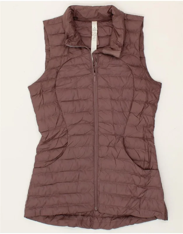 LULULEMON Womens Padded Gilet US 2 XS Brown Polyester