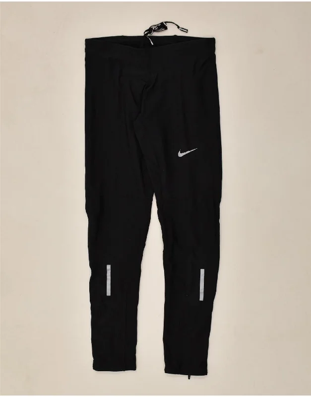 NIKE Womens Dri Fit Tracksuit Trousers UK 14 Large Black