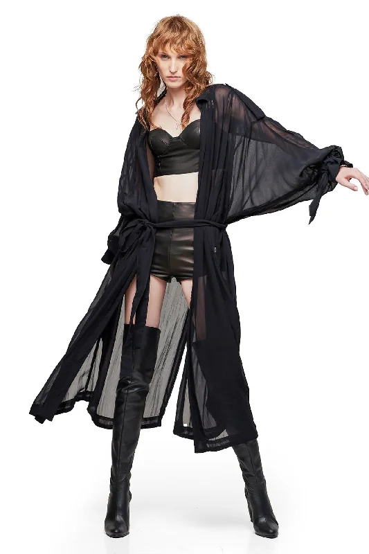 OVERSIZE SHEER JACKET IN BLACK